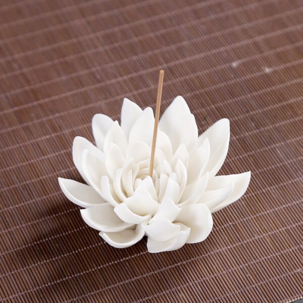 White porcelain incense burner lotus incense incense burner - Image 5