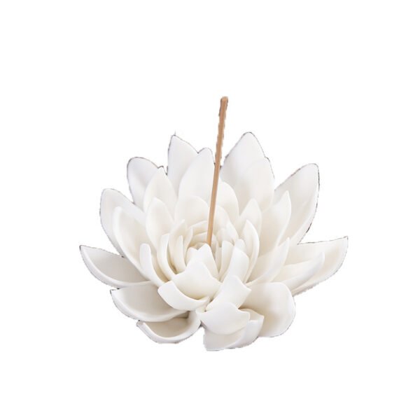 White porcelain incense burner lotus incense incense burner - Image 3