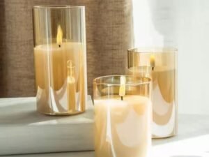Electroplated Glass LED Electronic Candle Lights Wholesale Rechargeable