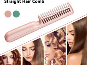 2 In 1 Wireless Straight Hair Comb Portable USB Charging Negative -Ion Smoothing Straightener Curling Comb Hair Brush