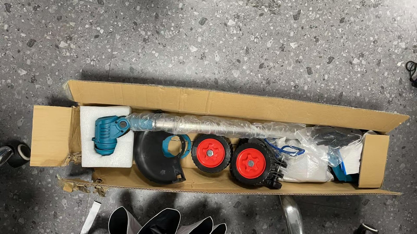 21V Electric Weed Eater With Wheels,Cordless Battery Weed Wacker With Charger, 2Batteries,3 In 1 Brush Cutter String Trimmer Grass Trimmer Lawn Mower,Edger For Garden And Yard Lawn,dealsforyoudays - Image 3